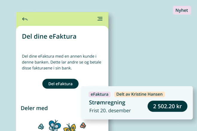 Illustrasjon av nye og nyttige funksjoner i mobilbanken