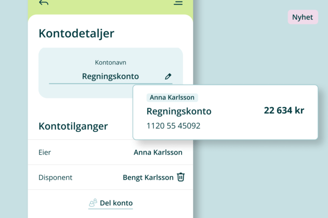 Illustrasjon av Del konto i mobilbanken