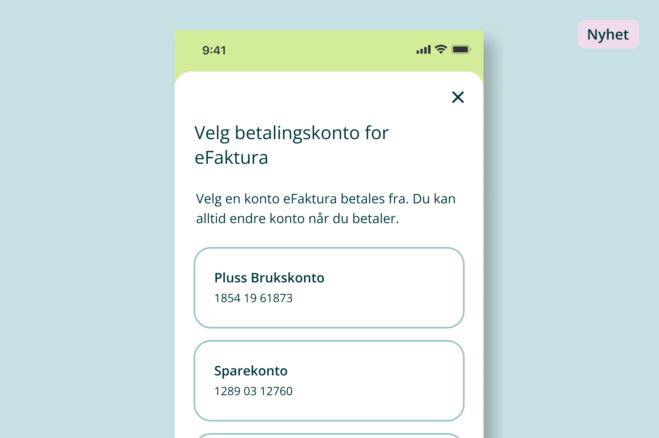 Illustrasjon av fast betalingskonto i mobilbanken