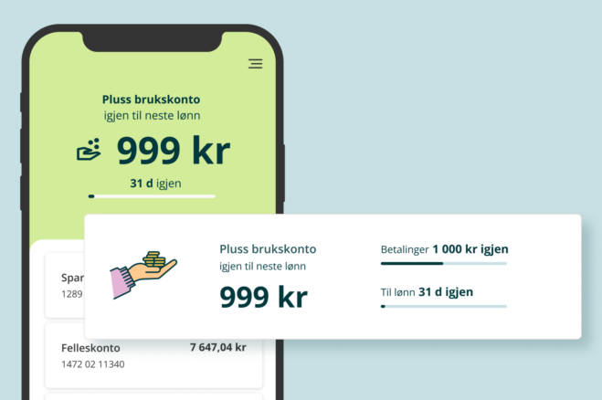 Illustrasjon av neste lønn funksjon i mobilibanken